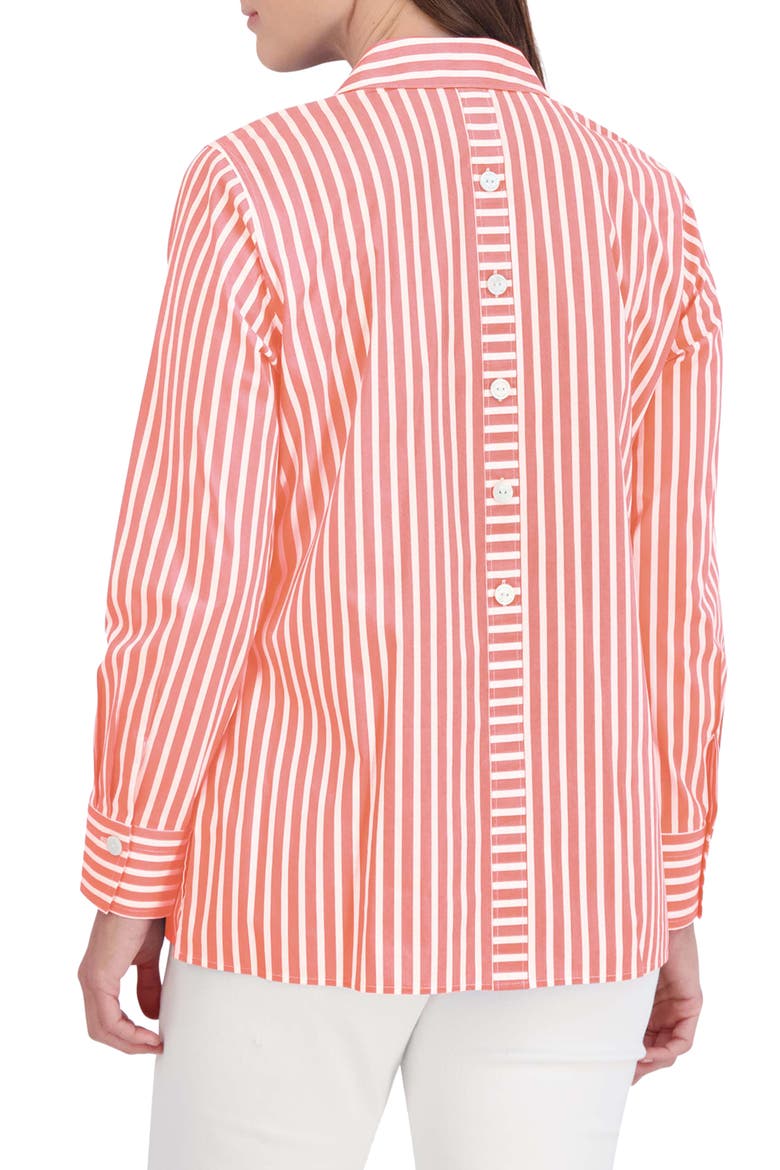 Pamela Stripe Blouse, Alternate, color, TANGERINE