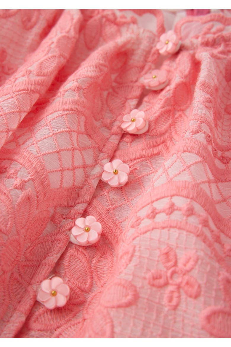 Kaia Lace Embroidered Mini Dress, Alternate, color, Peach