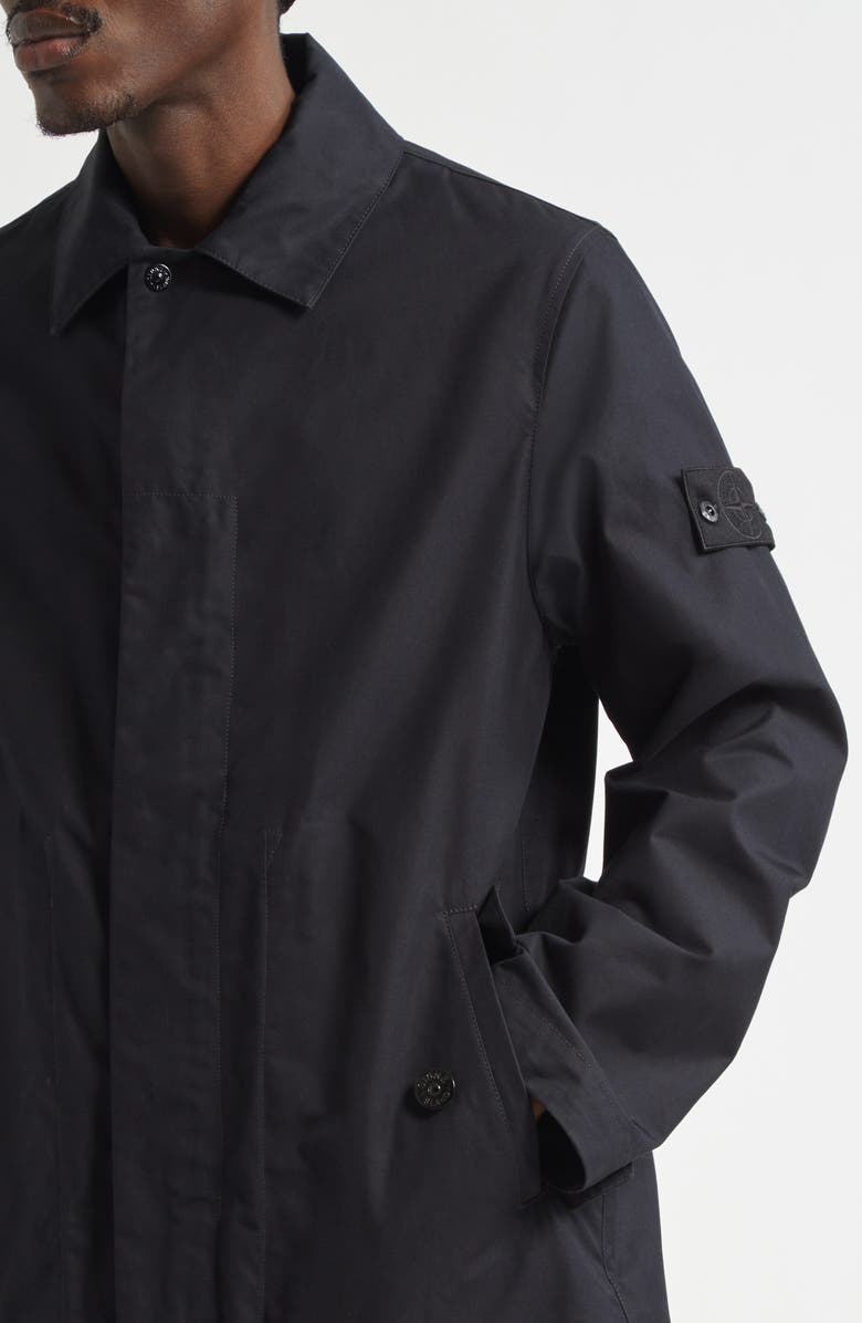Stone Island Ghost Cotton Canvas Trench Coat, Alternate, color, V0029 Black
