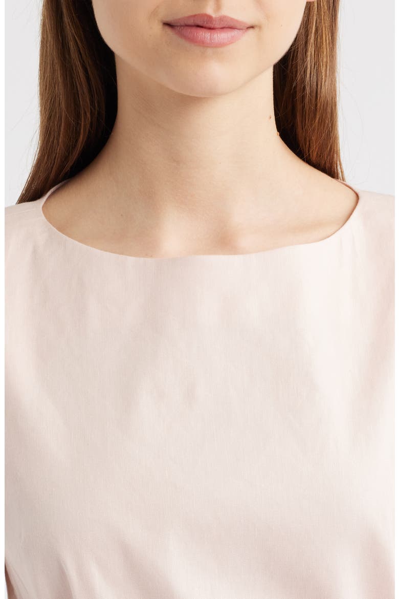 Holland Tie Waist Linen Blend Tunic Top, Alternate, color, ROSE