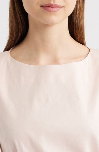 Holland Tie Waist Linen Blend Tunic Top