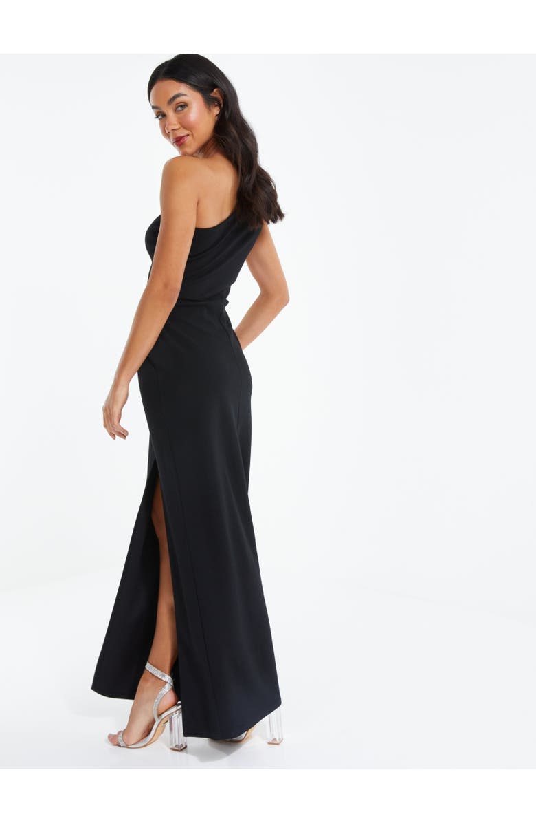 QUIZ One-Shoulder Bow Detail Maxi Dress, Alternate, color, 