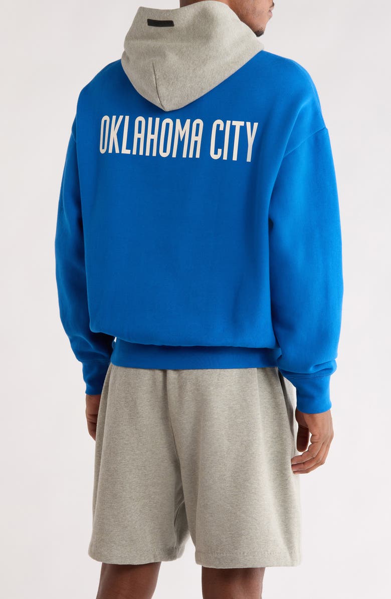 Fear of God Essentials x NBA Thunder Sports Fit Hoodie, Alternate, color, Blue/ Concrete Heather