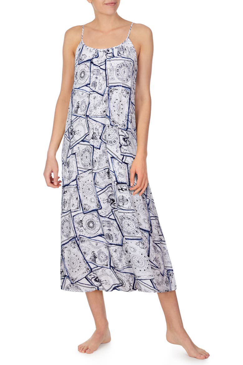 Print Long Chemise, Main, color, CAMEO ASTROLOGICAL POSTCARDS