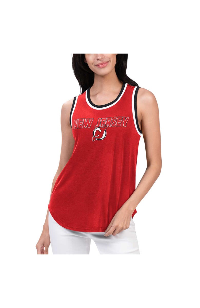 G-III 4HER BY CARL BANKS Women's G-III 4Her by Carl Banks Red New Jersey Devils Strategy Tank Top, Main, color, Red