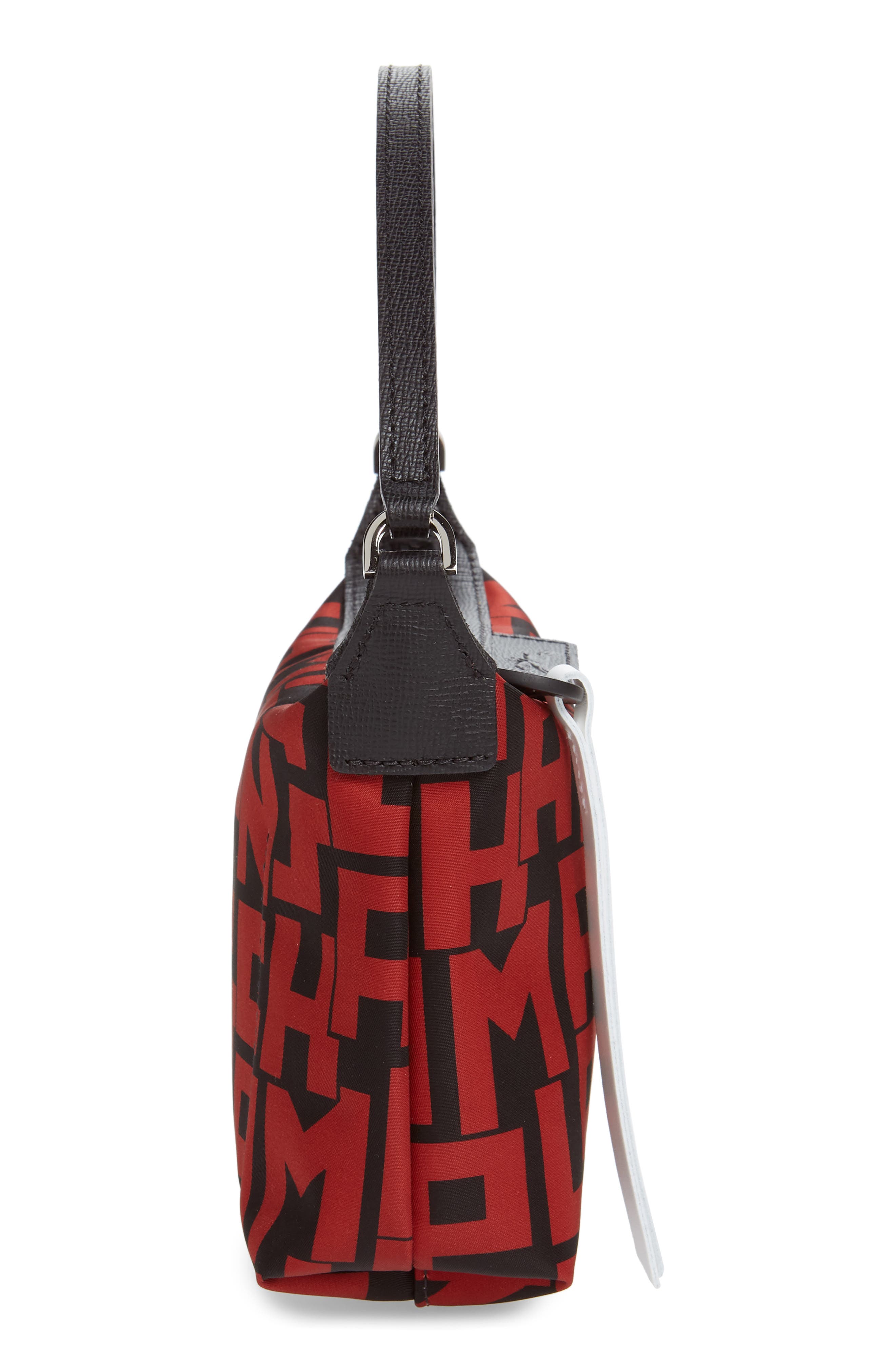 Longchamp Lonchamp Mini Le Pliage Logo Nylon Shoulder Bag, Alternate, color, Black/Brick