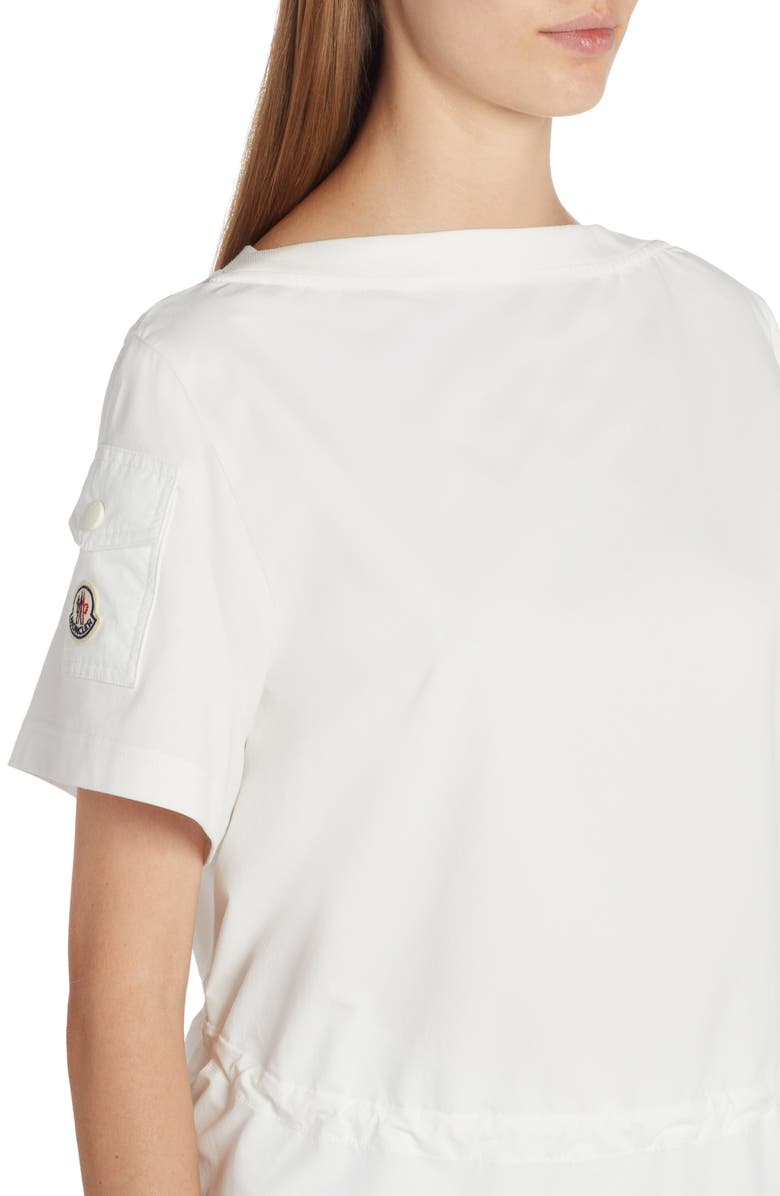Moncler Cotton Jersey Drawstring Waist Top, Alternate, color, 