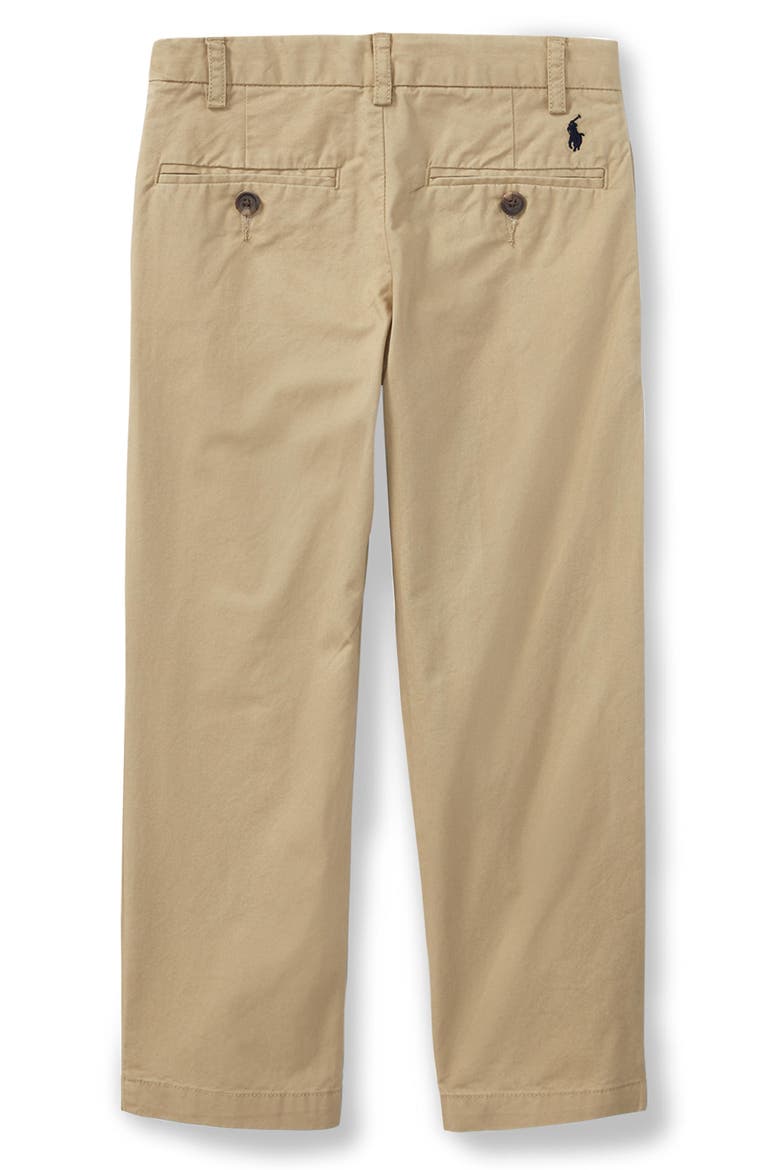 Kids' Flat Front Stretch Cotton Chinos, Alternate, color, CLASSIC KHAKI