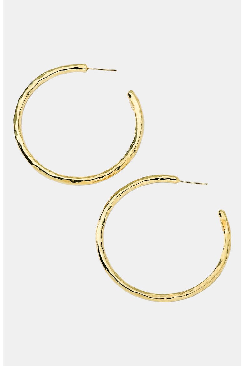 'Glamazon' 18k Gold Hammered Hoop Earrings, Alternate, color, YELLOW GOLD