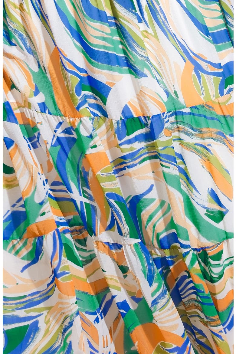 Printed Tiered Maxi Sundress, Alternate, color, GREEN BLUE