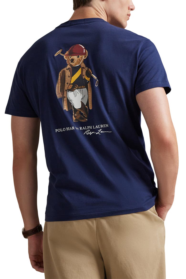 Classic Fit Polo Bear Embroidered Pocket Graphic T-Shirt, Alternate, color, NEWPORT NAVY-SOCIETY BEAR
