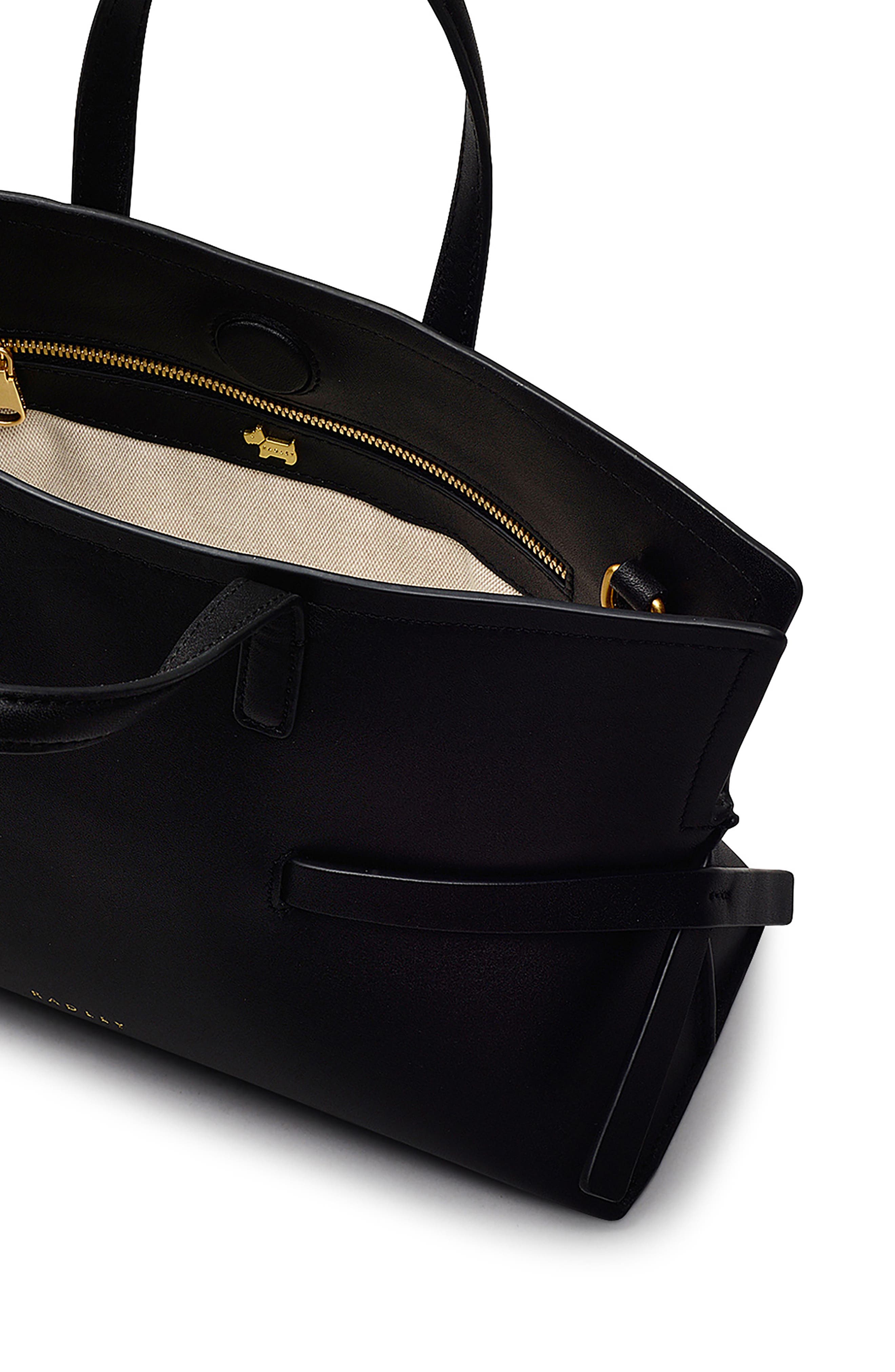 Radley Small Fleet Street Leather Crossbody Bag, Alternate, color, Black
