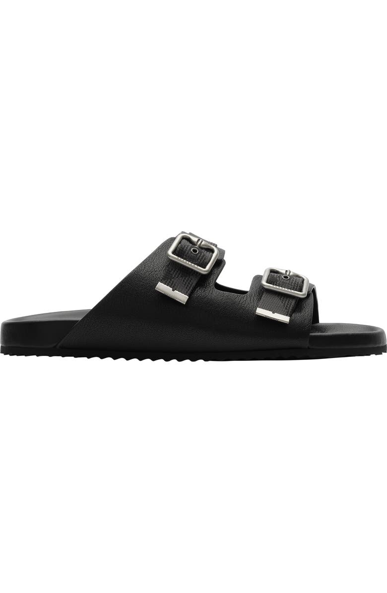 Burberry Leather Urchin Sandals, Main, color, Black
