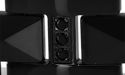 Blackjack Cubic Zirconia Magnetic Tungsten Chain Bracelet In Black