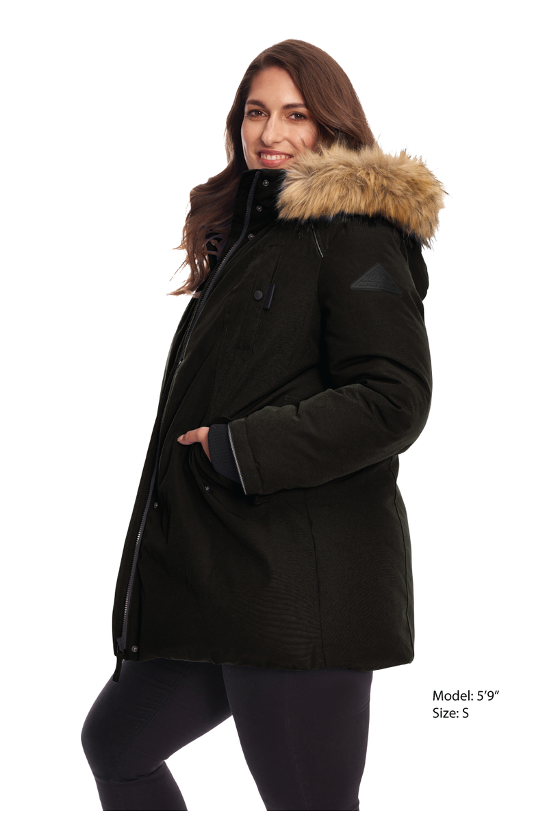 Alpine North GLACIER PLUS SIZE - Vegan Down Classic Winter Parka Jacket, Alternate, color, Black