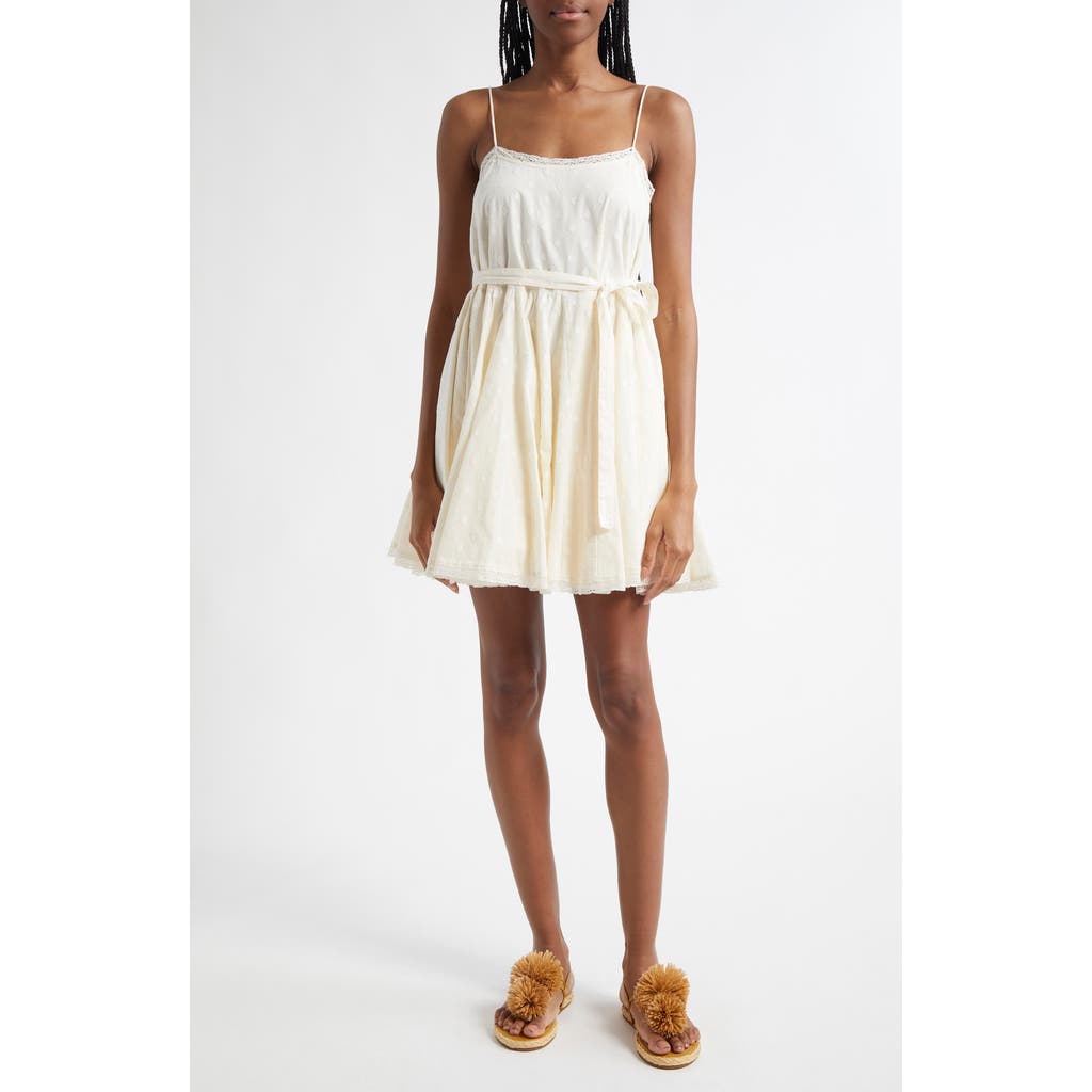 Ulla Johnson Beatriz Dot Jacquard Cotton Dress In Pristine