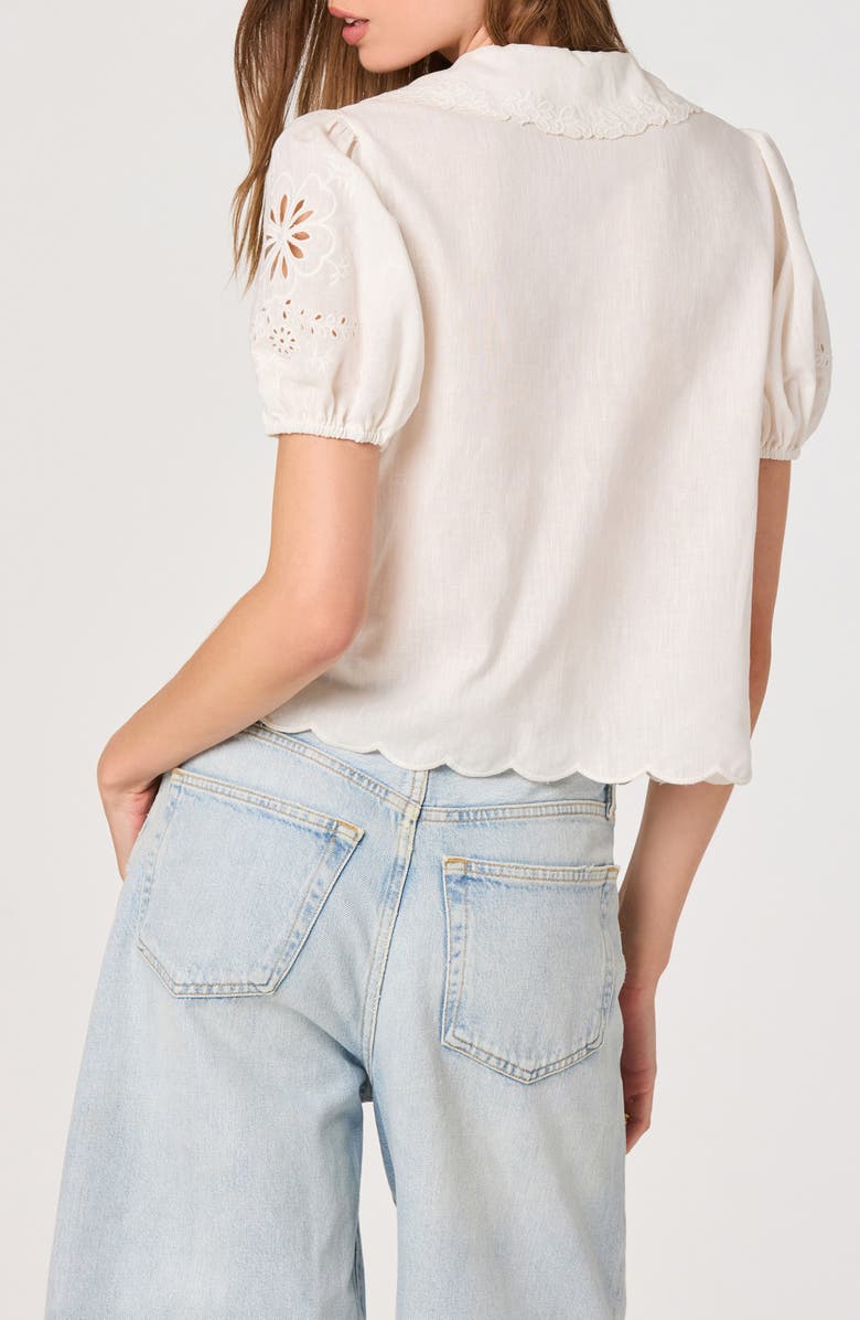 ASTR the Label Eider Tie Front Eyelet Top, Alternate, color, White