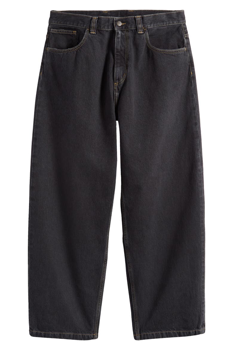 Brandon Stonewashed Loose Fit Straight Leg Jeans, Alternate, color, BLACK STONE WASHED