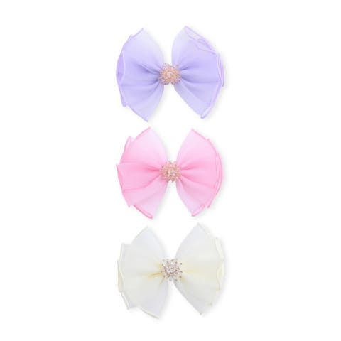 Pearl Cluster Bow Hair Clip Set