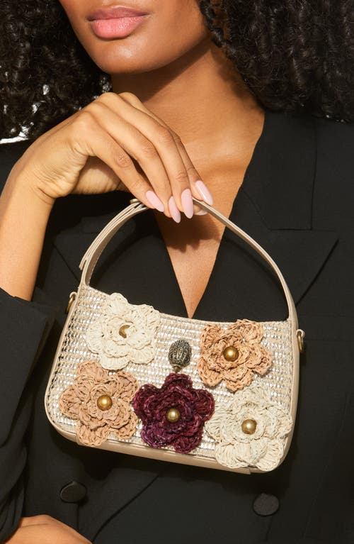 Kurt Geiger London Mini Bond Floral Shoulder Bag In Open Beige