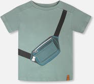 Deux par Deux Organic Cotton Jersey T-Shirt with Cross Bag