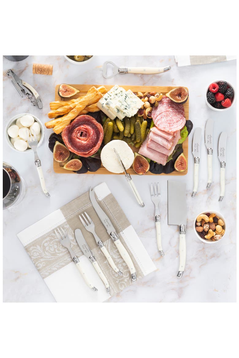 Ultimate 13-Piece Assorted Charcuterie Knife & Fork Set, Alternate, color, FAUX IVORY