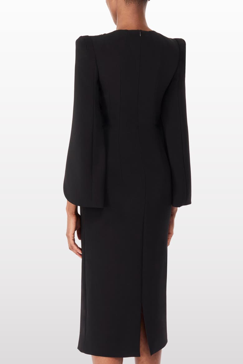 Love Bow Split-sleeve Midi Dress, Alternate, color, Liquorice