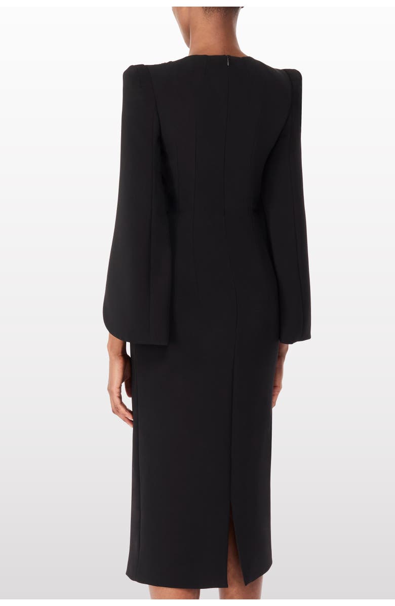 Jenny Packham Love Bow Split-sleeve Midi Dress, Alternate, color, Liquorice