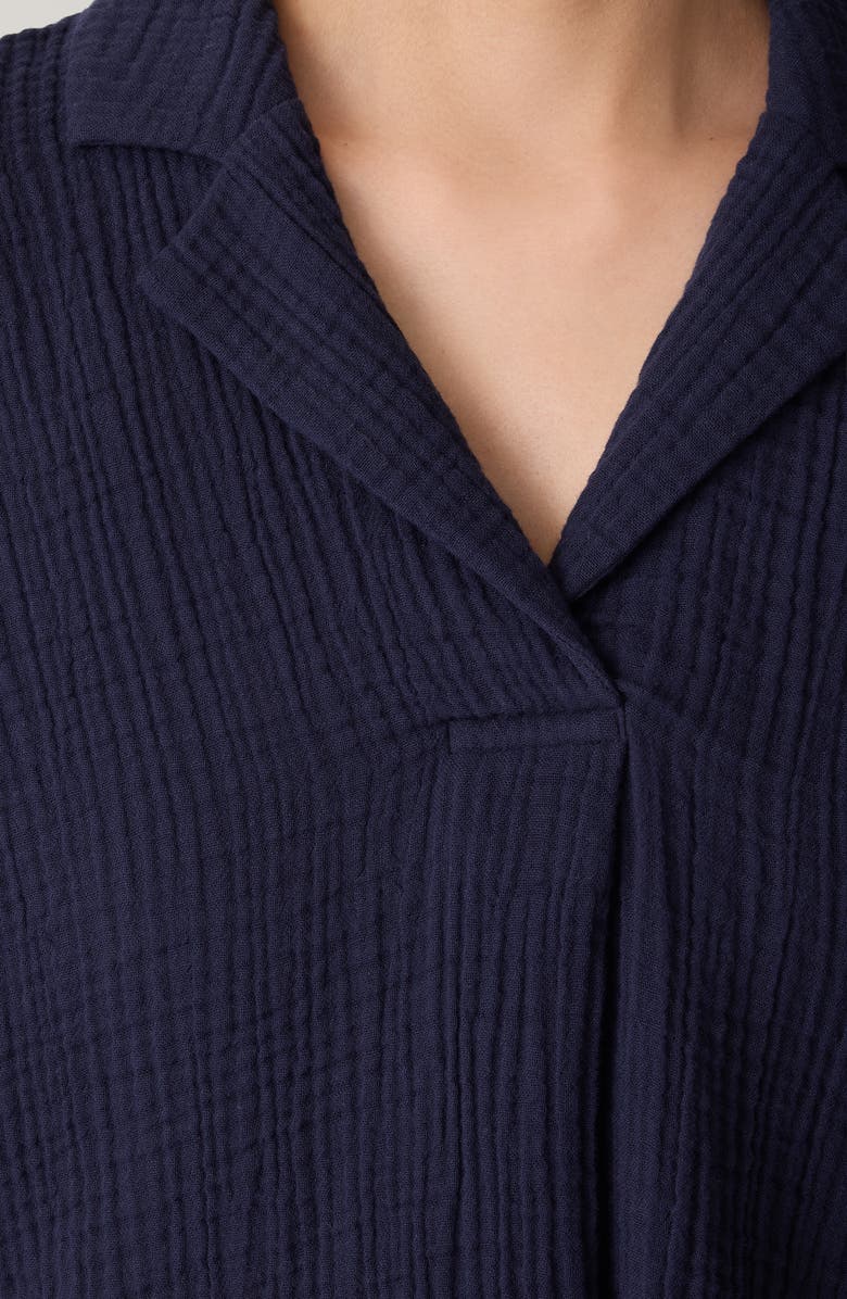Eileen Fisher Notch Collar Roll Cuff Shirt, Alternate, color, Ink
