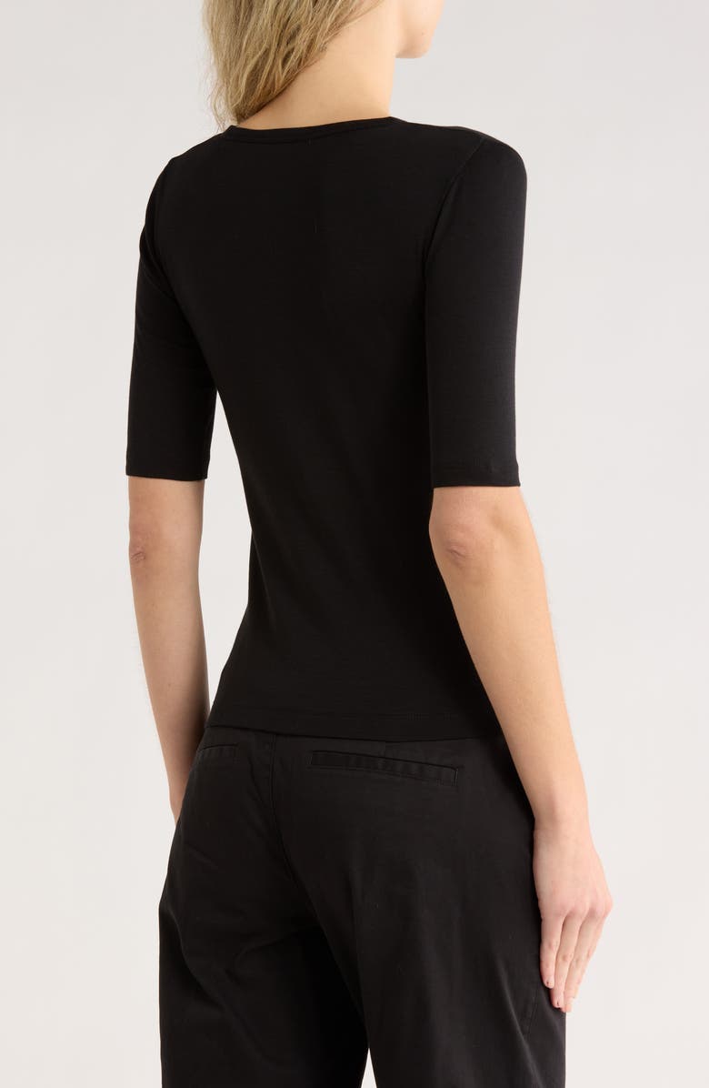 Vince Elbow Sleeve Henley, Alternate, color, Black