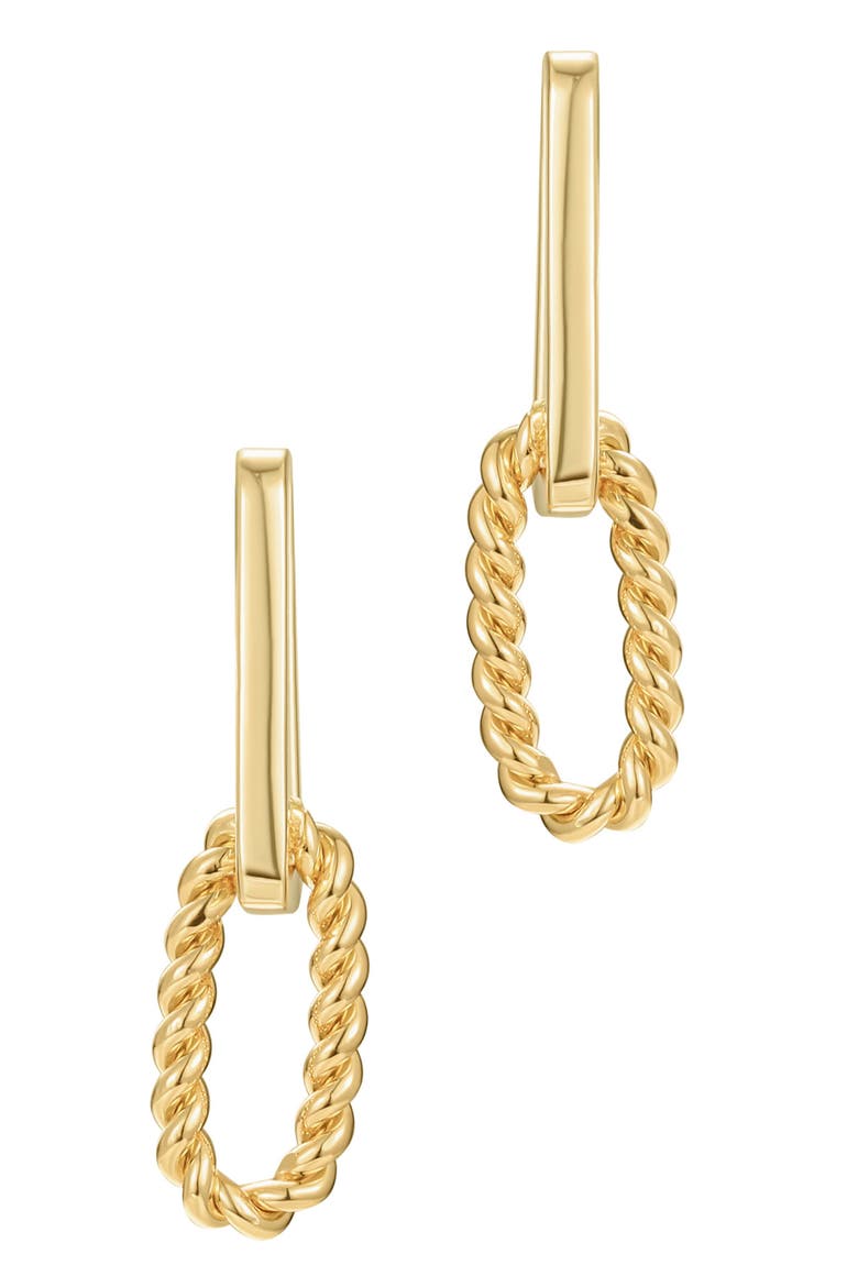 Mixed Link Drop Earrings, Alternate, color, GOLD