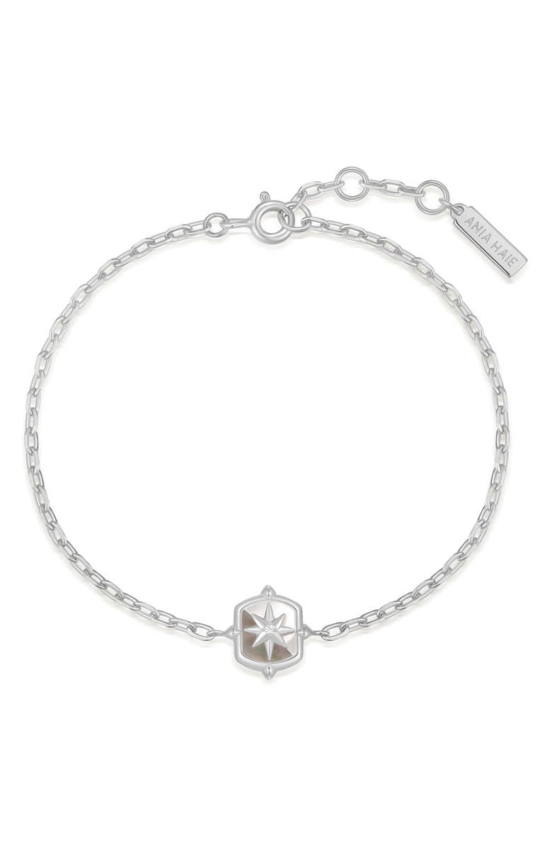 ANIA HAIE Colorblock Mother Of Pearl Charm Bracelet, Alternate, color,