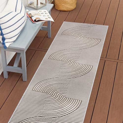 JONATHAN Y JONATHAN Y ARIELLE MID-CENTURY MODERN CURVE STRIPE REVERSIBLE MACHINE-WASHABLE INDOOR/OUTDOOR AREA R 