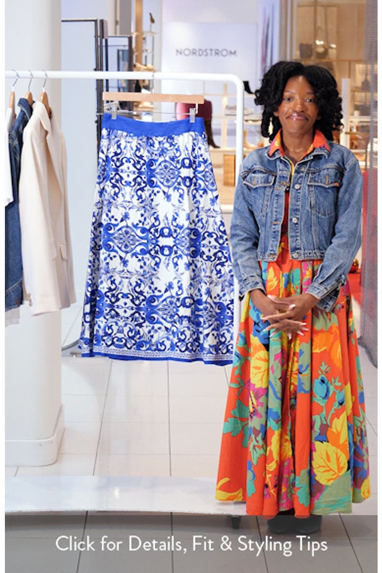 Earla High Waist Linen Blend Midi Skirt video