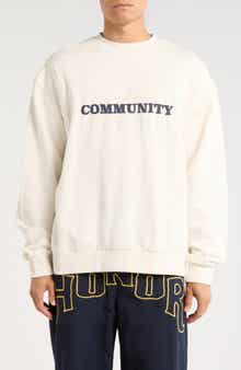 HONOR THE GIFT Track Crew Cotton Graphic Sweatshirt
