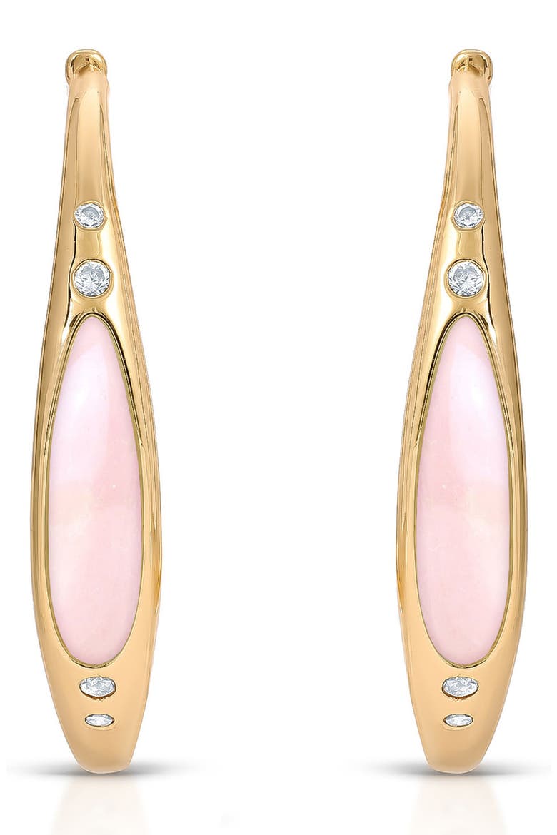 Solstice Hoop Earrings, Main, color, ROSE QUARTZ