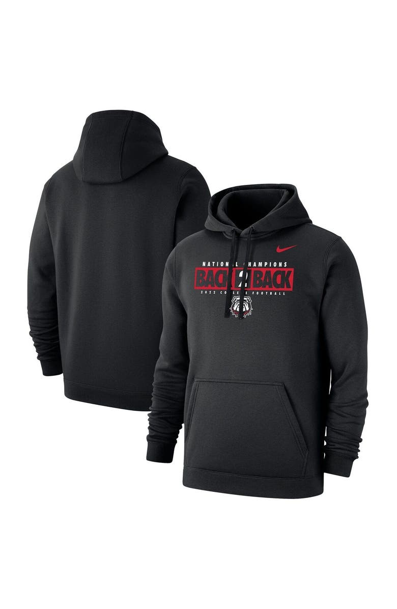 Nike Men's Nike Black Georgia Bulldogs Back-To-Back College Football Playoff National Champions Big & Tall Pullover Hoodie, Alternate, color, 