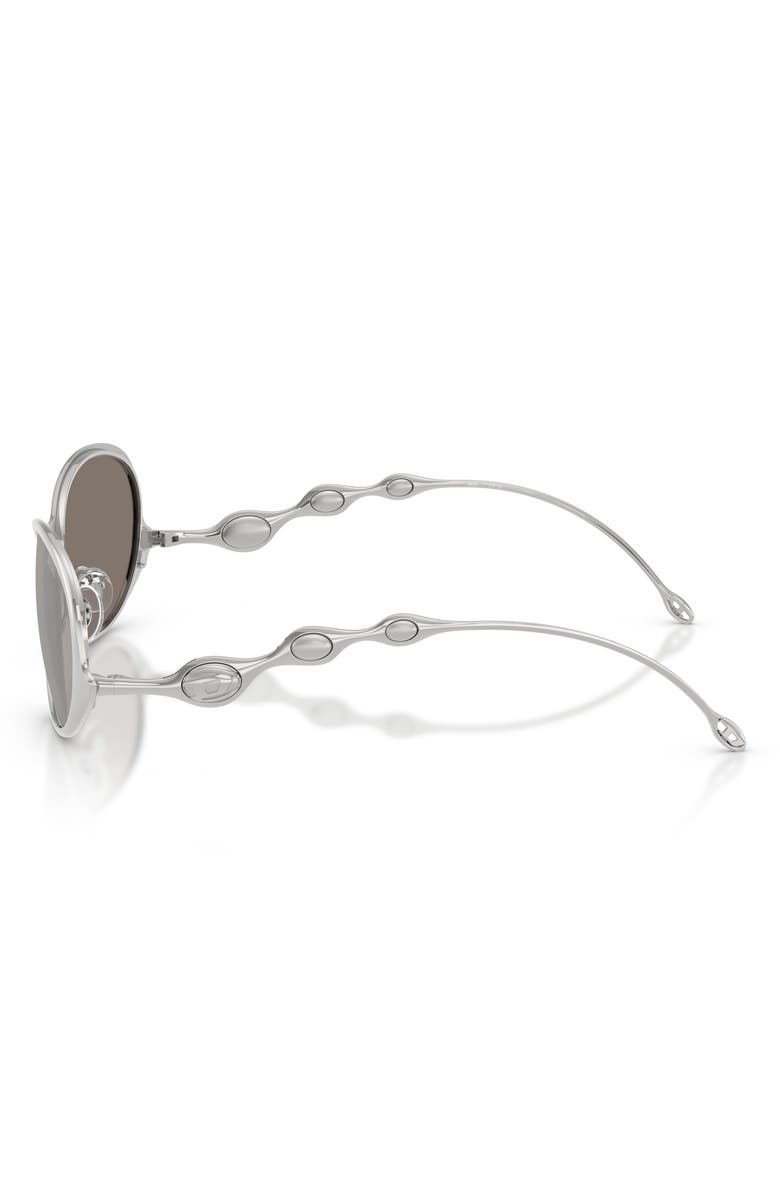 DIESEL<sup>®</sup> 56mm Oval Sunglasses, Alternate, color, Shiny Silver / Mirror Silver