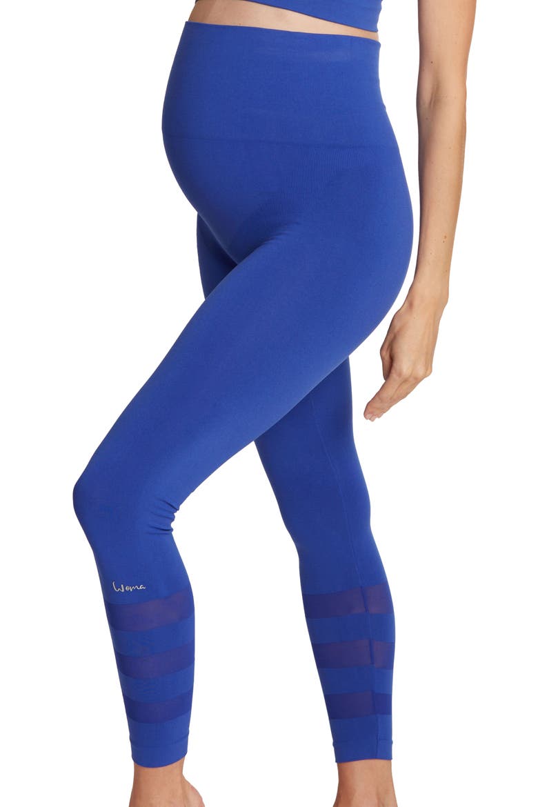 Maternity/Nursing Sport Leggings, Alternate, color, ELECTRIC BLUE