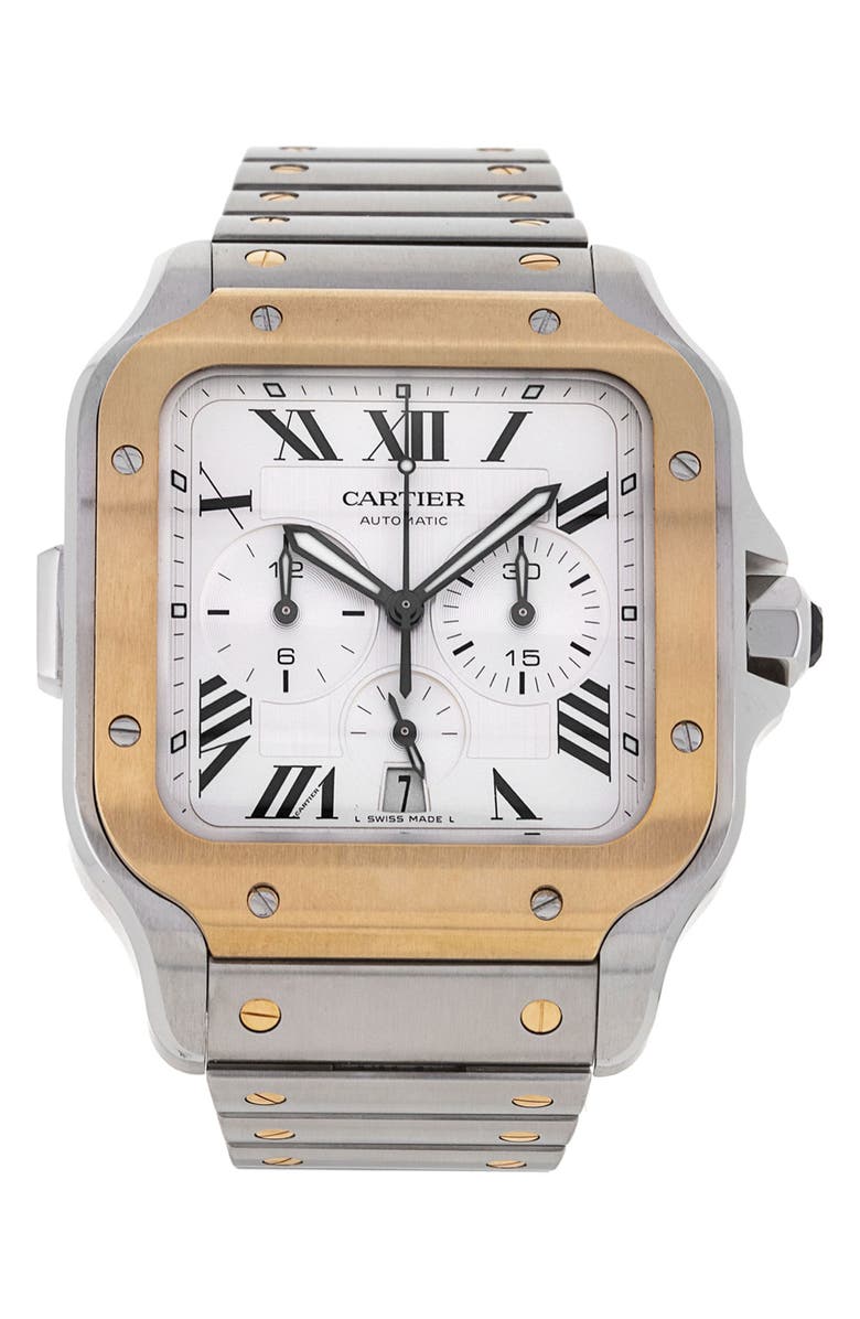 Watchfinder & Co. Cartier Preowned Santos de Cartier Bracelet Watch, 43.3mm, Main, color, 