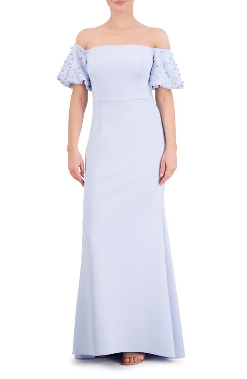 Eliza J Beaded Off the Shoulder Gown in Periwinkle  product