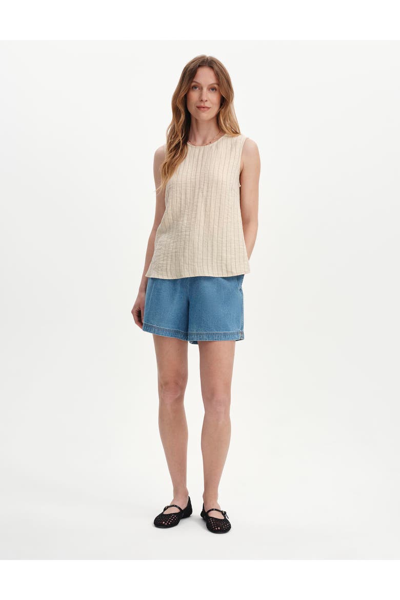 Vallie Stripe Sleeveless Shell Top, Alternate, color, Beige Stripe