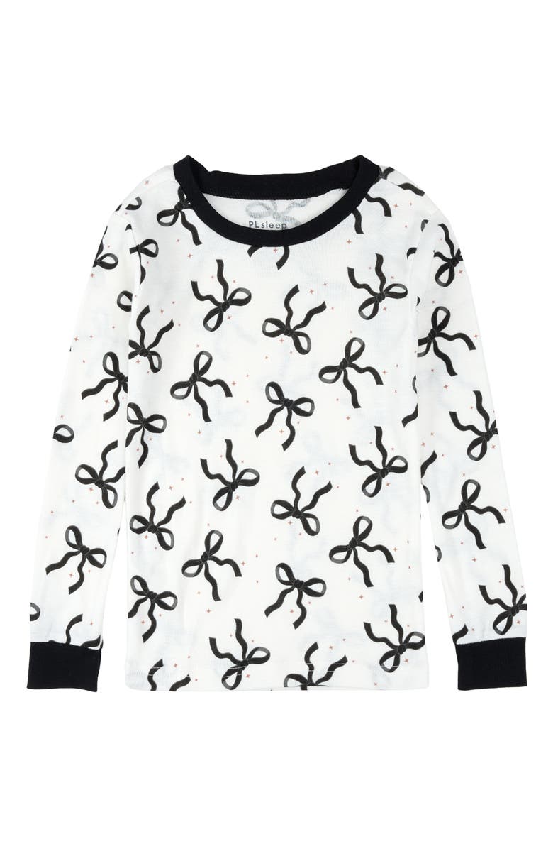 Petit Lem Kids' Fitted Two-Piece Pajamas & Socks Set, Alternate, color, Off White