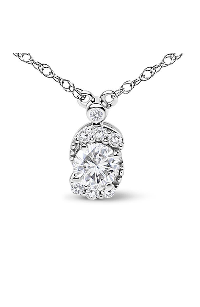Haus of Brilliance Sterling Silver 5/8 Cttw Lab Grown Diamond Oval Halo Pendant Necklace, Alternate, color, Silver