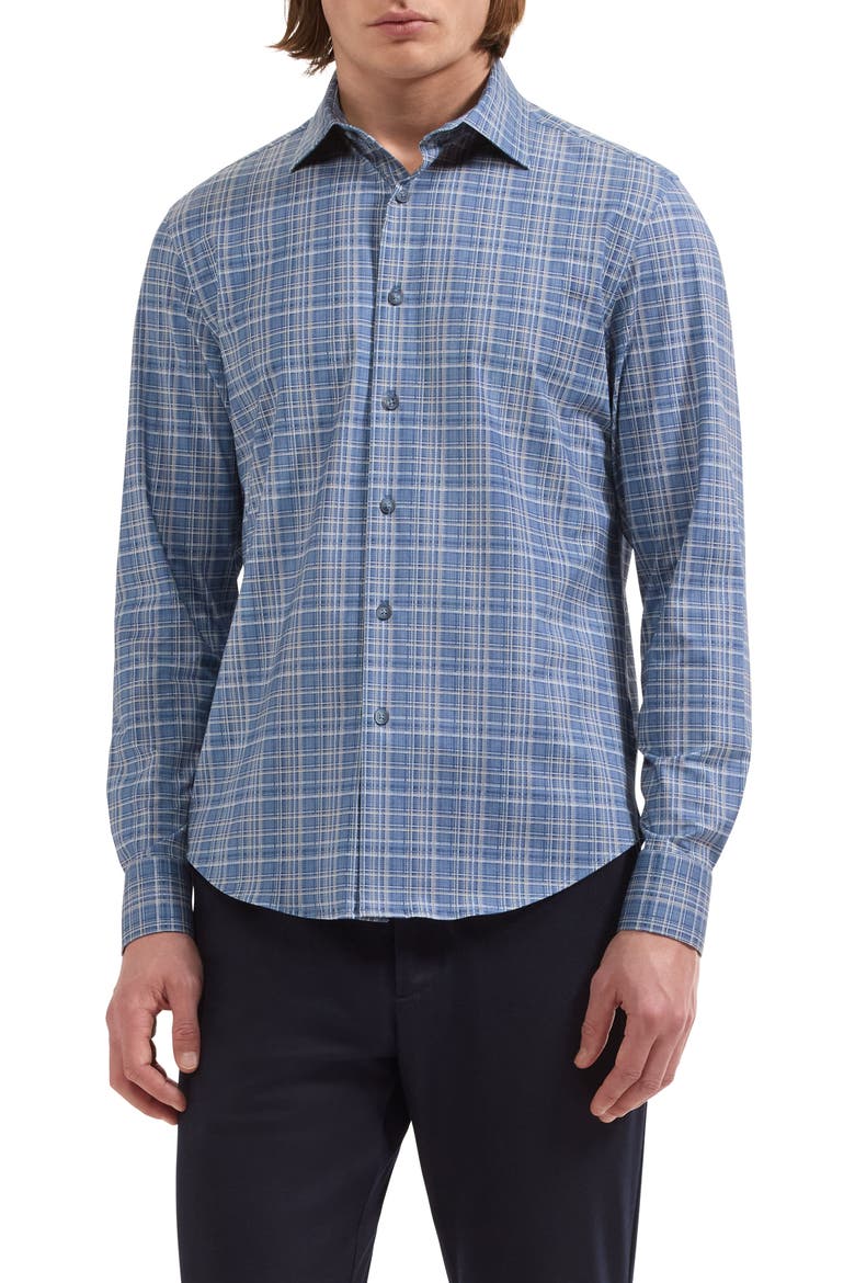 James OoohCotton® Button-Up Shirt, Main, color, INDIGO