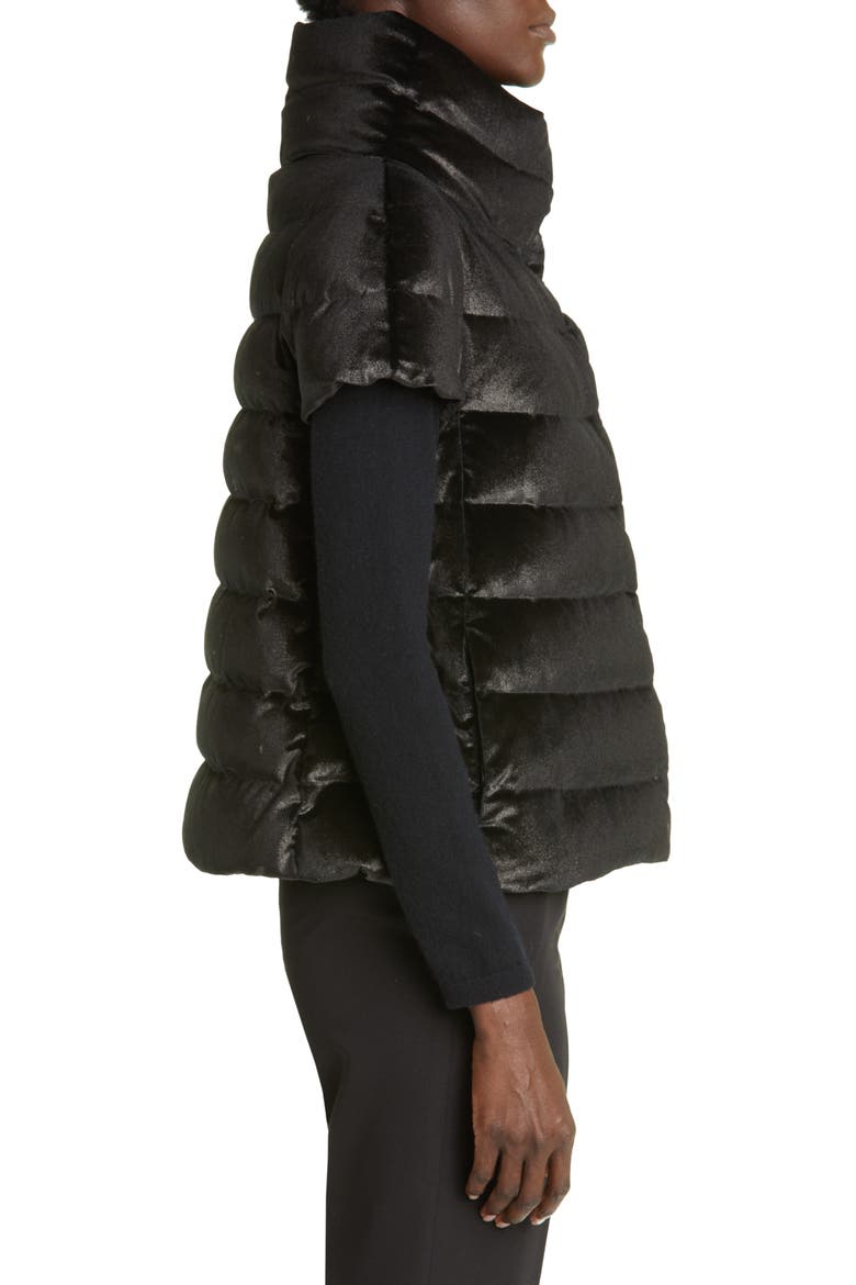 Satin Finish High-Low Down Jacket, Alternate, color, 9300 / NERO