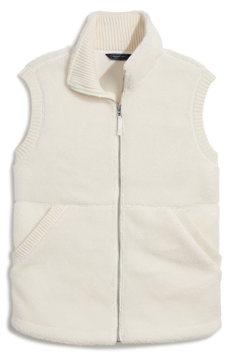 vineyard vines High Pile Fleece Vest, Main, color, Marshmallow