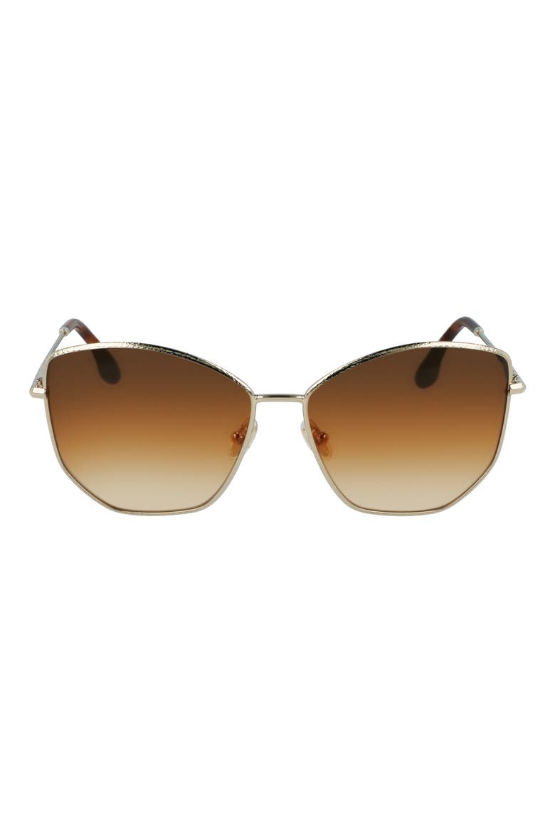 Hammered 59mm Sunglasses, Main, color, GOLD-BROWN