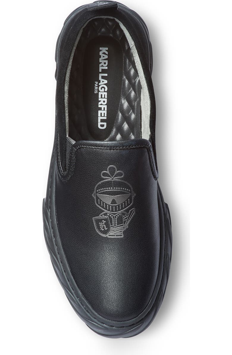 KARL LAGERFELD PARIS Recycled Leather Logo Slip-ons, Alternate, color,