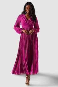 Coast Pleated Wrap Front Dress